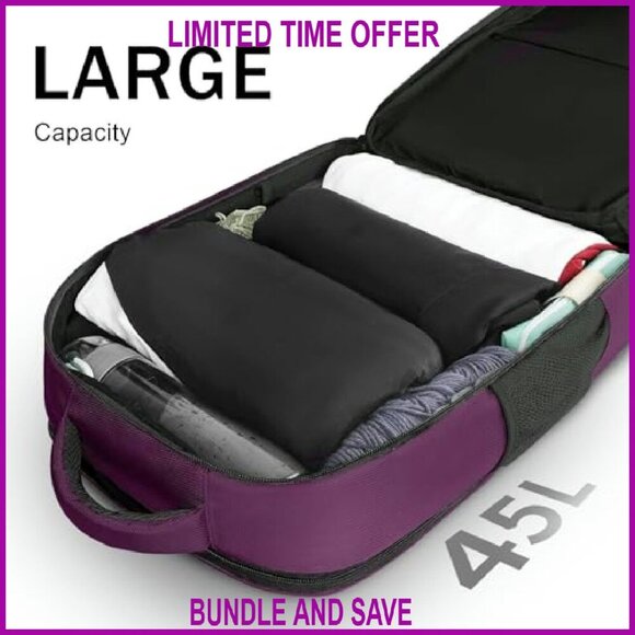 Large 45L Travel Backpack with USB Port & Shoe Compartment, Airline Approved main image 6